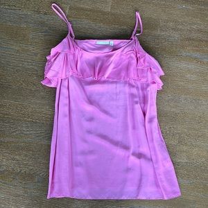 Halogen pink ruffle camisole nwot S